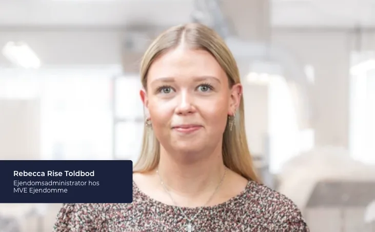 Rebecca Rise Toldbod, ejendomsadministrator hos MVE Ejendomme